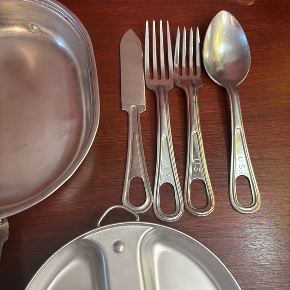 Vintage U.S. Army Mess Tin With Silverware Lot of 2 - Picture 7 of 7